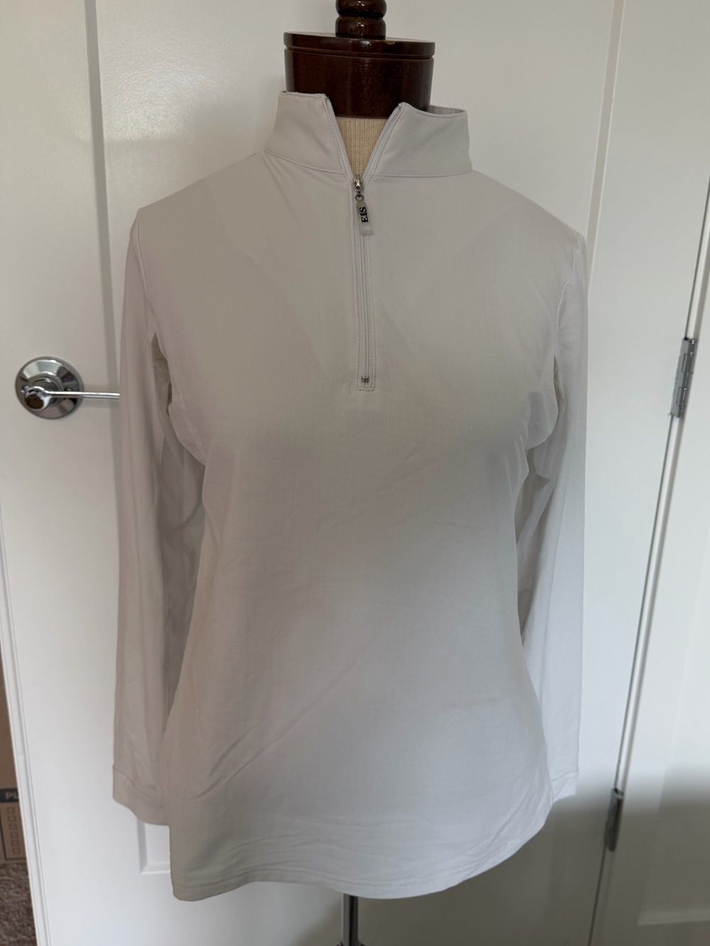 EIS Sun Shirt Womens Sz M 1/4 Zip white Cooling Equestrian Horse Riding Top